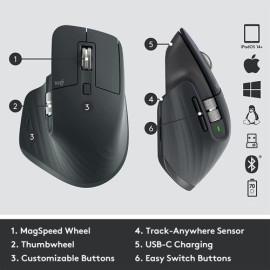 Souris LOGITECH 910-006582/Bluetooth/USB/Sans fil/8000 dpi